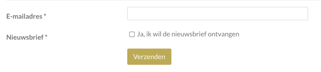 Selectievakje voor nieuwsbrief